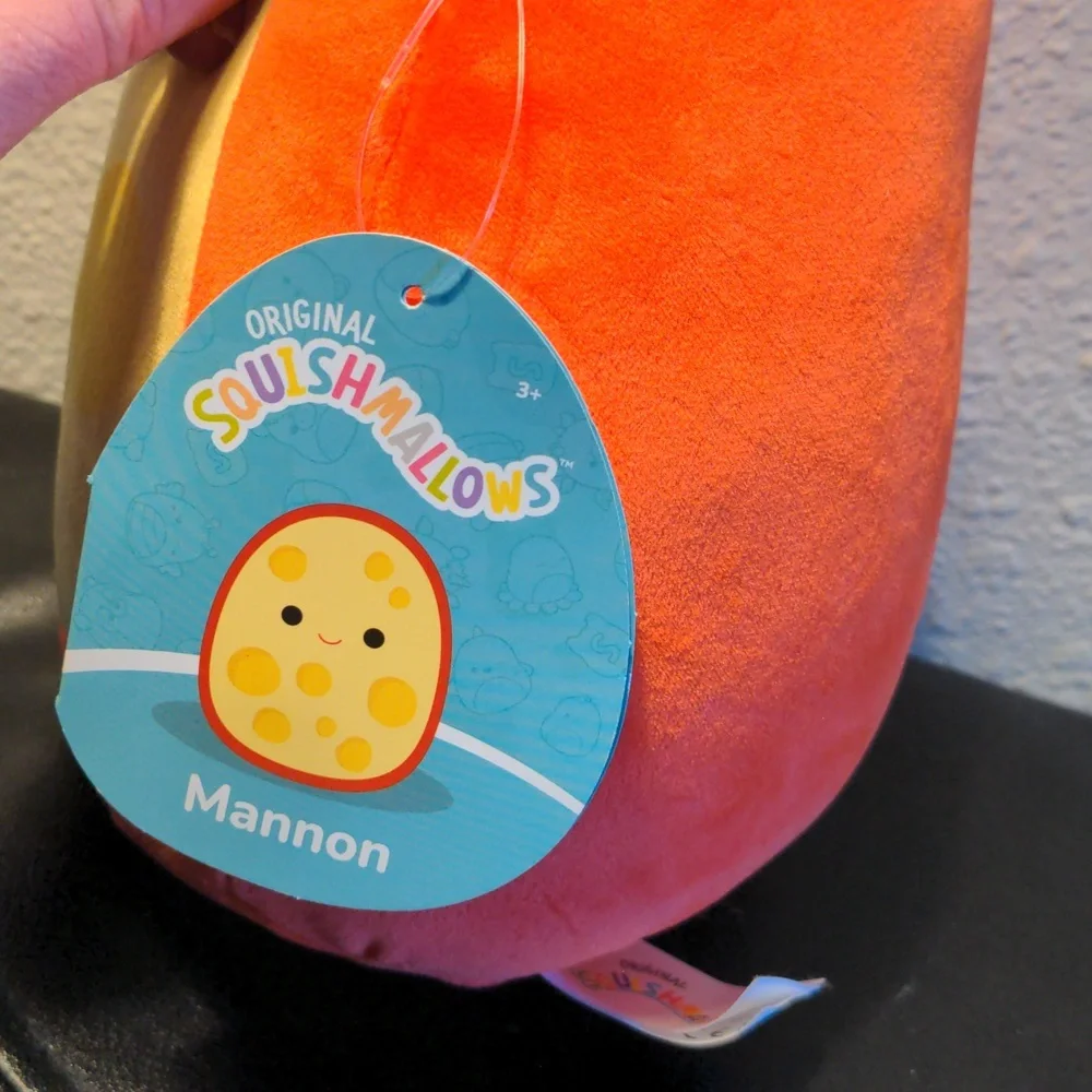 Squishmallows Mannon Gouda Cheese 7 Inch Red And Yellow